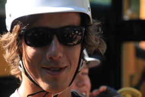 Guide Jamie Chennels a woman wearing glasses