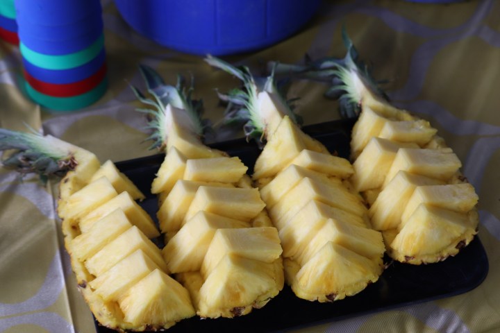 a sliced banana on a plate